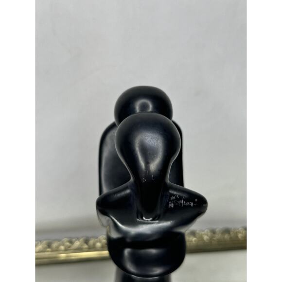 Beautiful Vintage Hand Carved Black Soapstone Figurine Lovers Made in Kenya - Picture 5 of 9